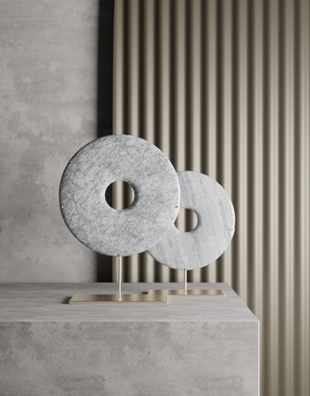 SCLUPTURE OF BIANCO TEMPESTA AND INDIAN TUNDRA Large